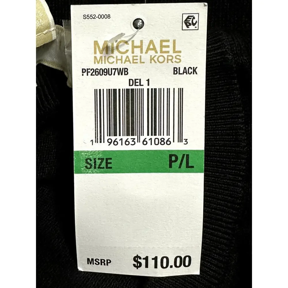 Michael Kors Women's Petite Black Button Trim Long Sleeve Sweater LP NWT